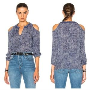 Derek Lam 10 Crosby Silk Printed Cold Shoulder Bl… - image 1